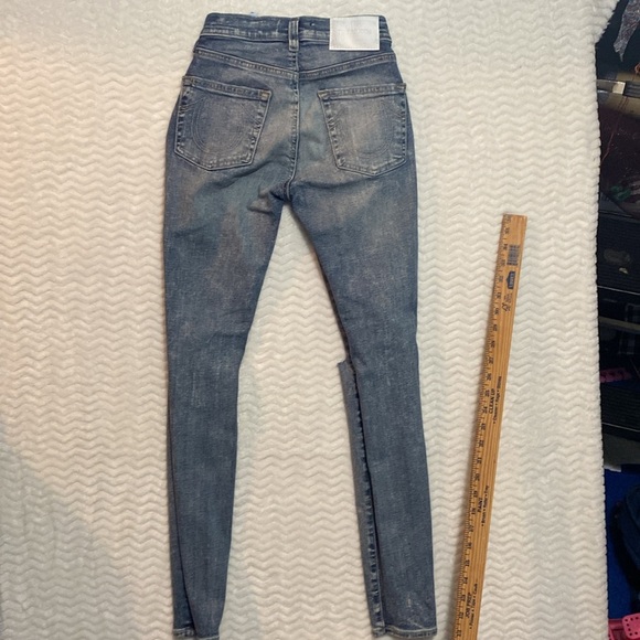 True Religion Halle High Rise super Skinny Light Blue Distressed Jeans SZ 24 - Picture 6 of 14